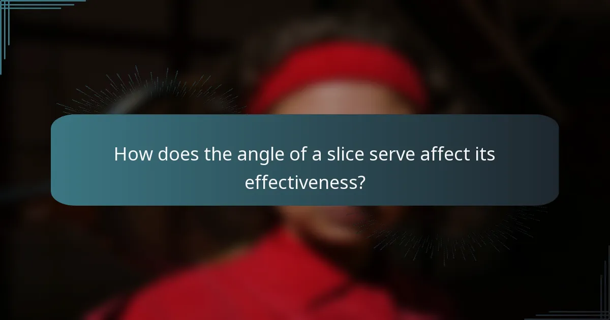 How does the angle of a slice serve affect its effectiveness?