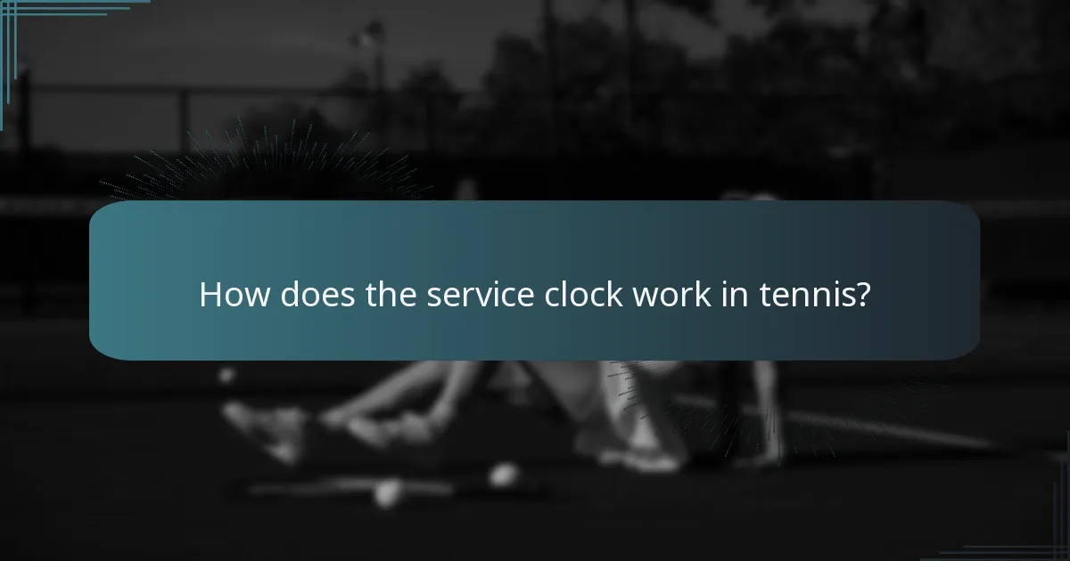 How does the service clock work in tennis?