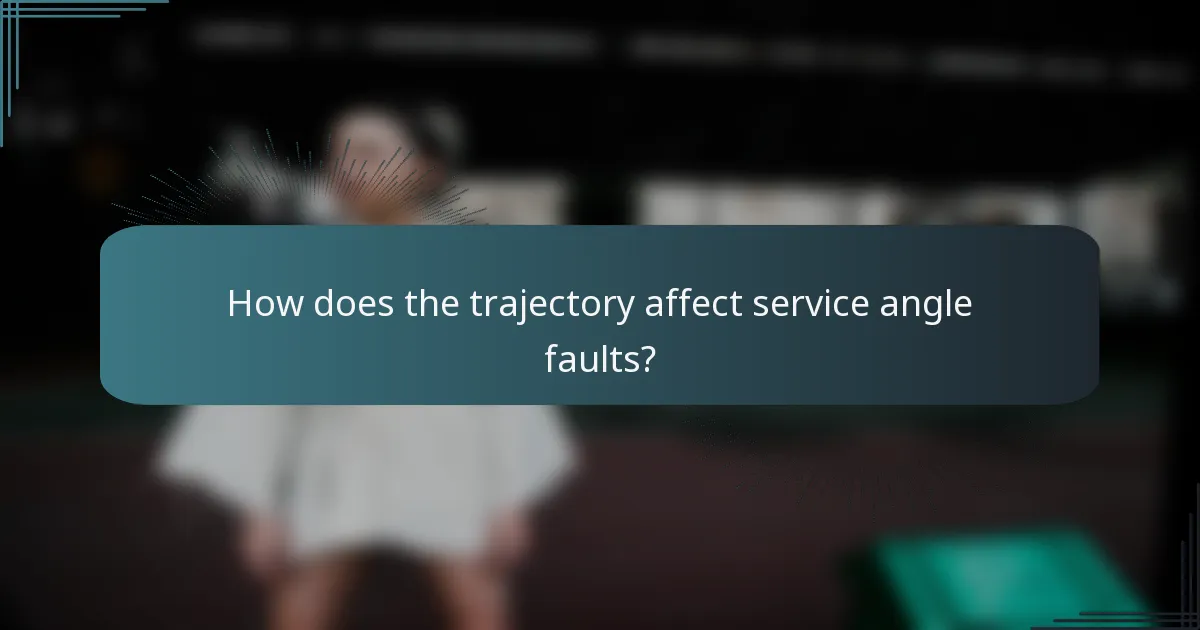 How does the trajectory affect service angle faults?