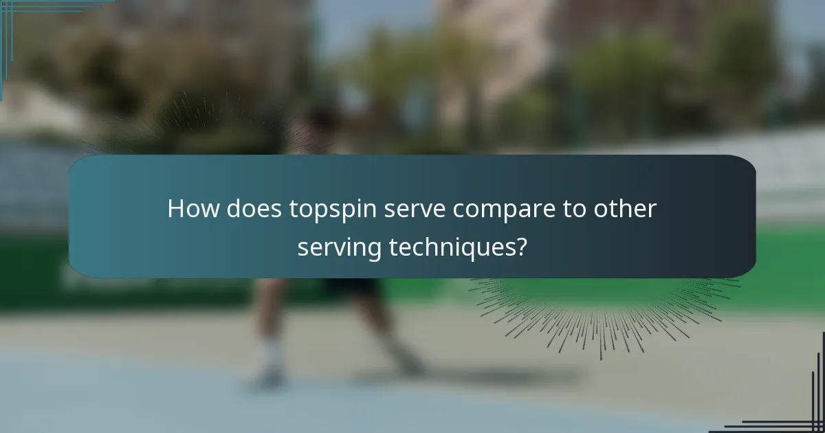 How does topspin serve compare to other serving techniques?