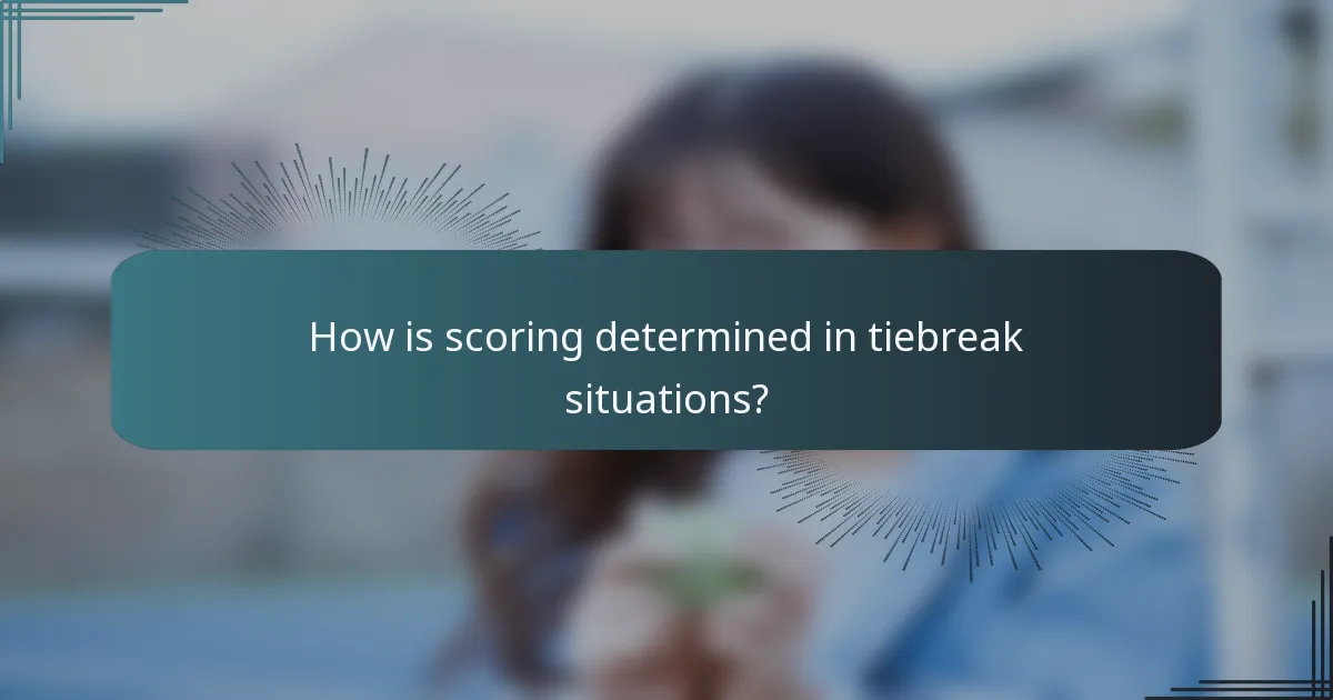 How is scoring determined in tiebreak situations?