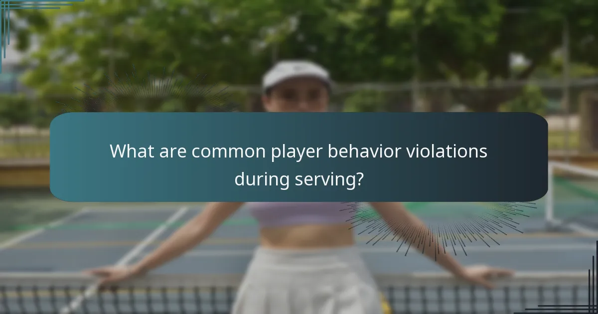 What are common player behavior violations during serving?