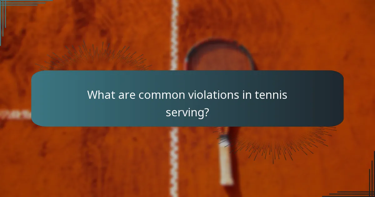 What are common violations in tennis serving?