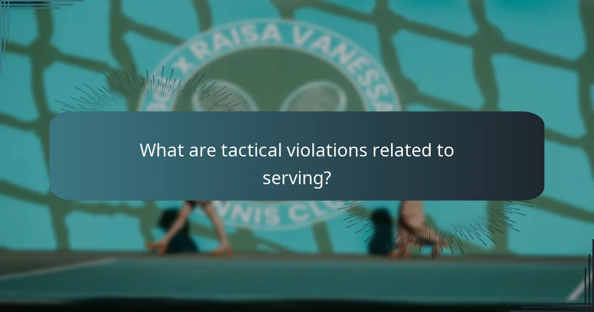What are tactical violations related to serving?