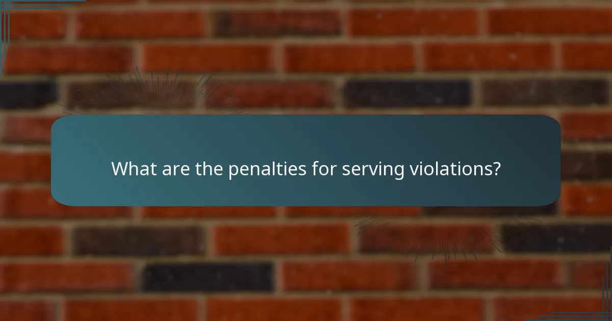 What are the penalties for serving violations?