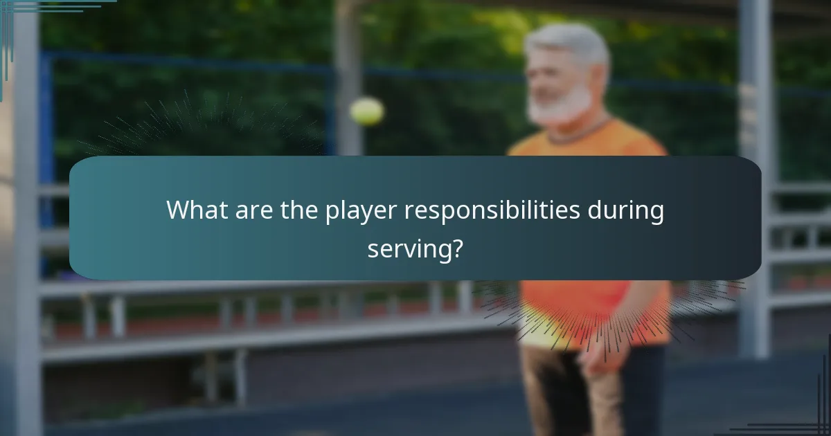 What are the player responsibilities during serving?