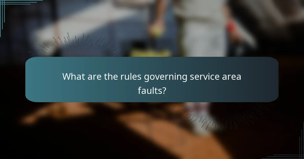 What are the rules governing service area faults?