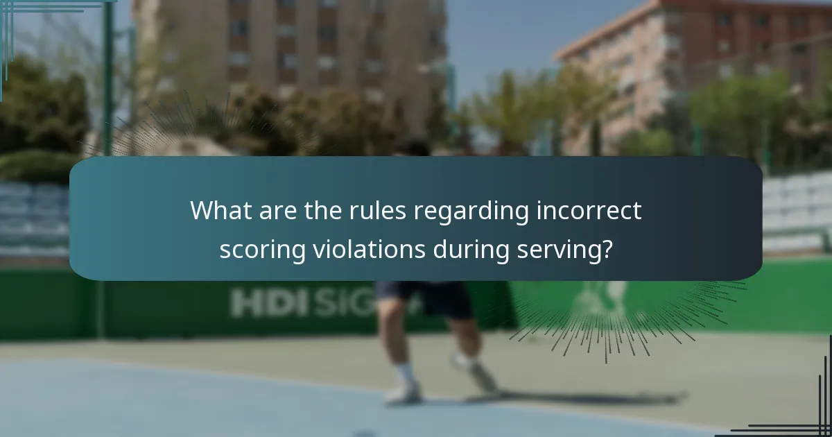 What are the rules regarding incorrect scoring violations during serving?