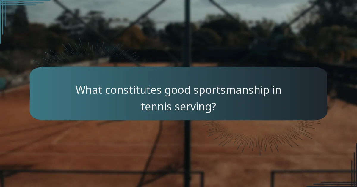 What constitutes good sportsmanship in tennis serving?