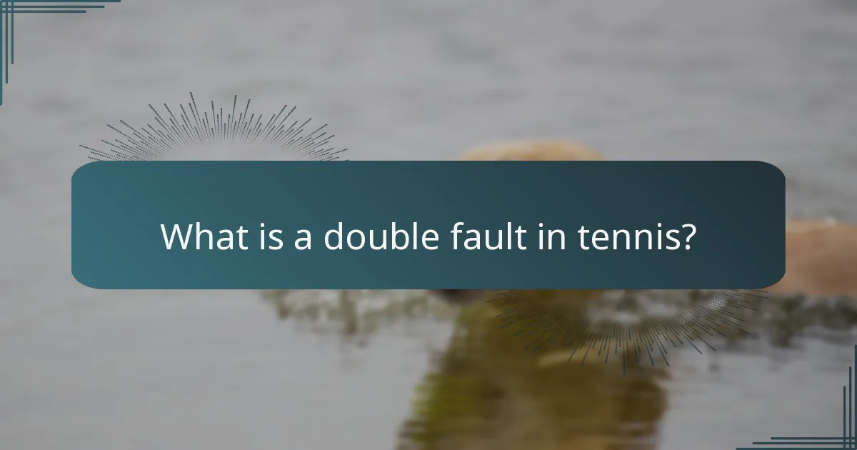 What is a double fault in tennis?