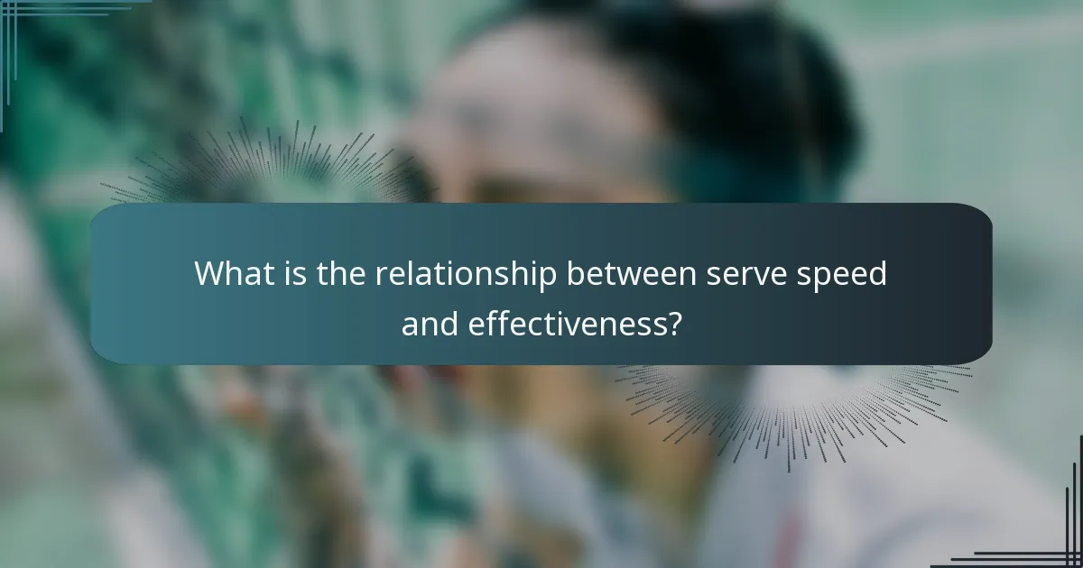 What is the relationship between serve speed and effectiveness?