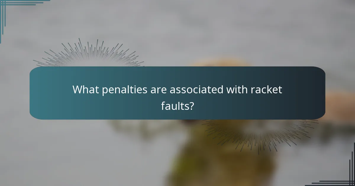 What penalties are associated with racket faults?