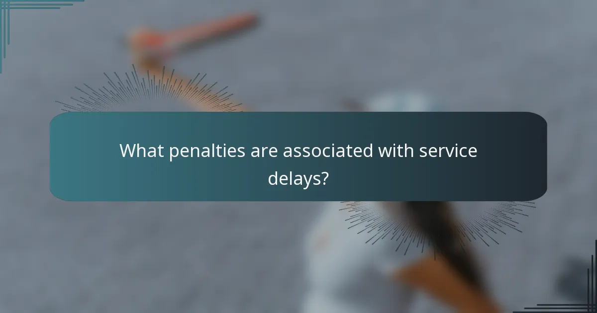 What penalties are associated with service delays?