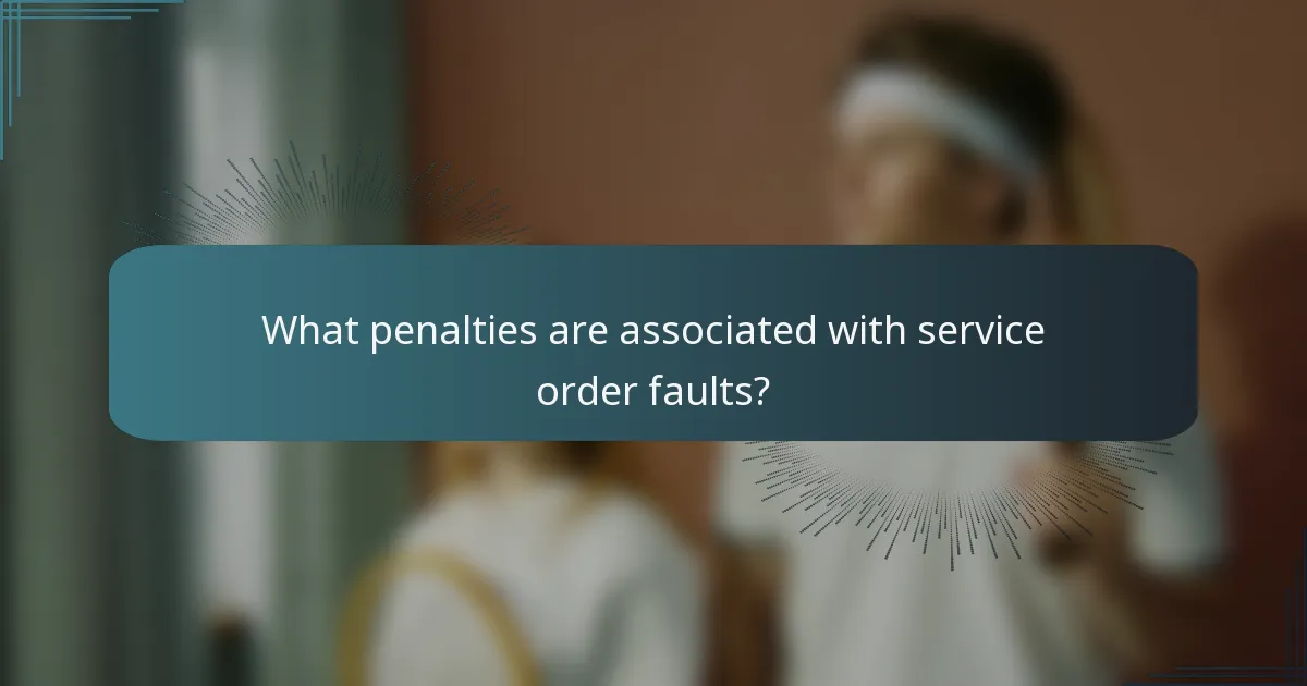 What penalties are associated with service order faults?