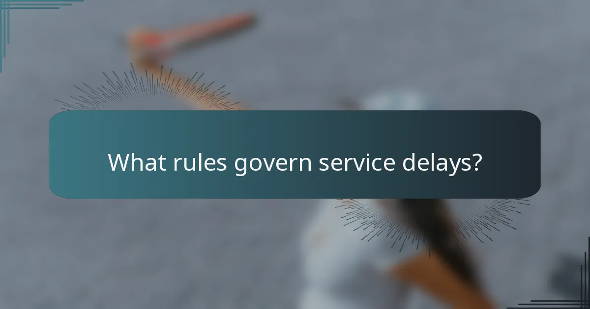 What rules govern service delays?